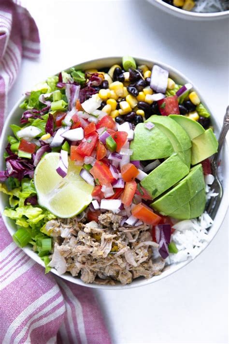 Chili Verde Pork Burrito Bowls Slow Cooker The Forked Spoon