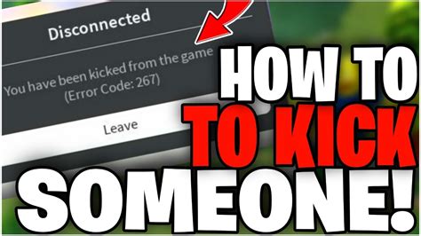 How To Kick Someone In Roblox Game Youtube