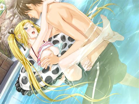 Rule 34 Blush Female Game Cg Human Kanojo X Kanojo X Kanojo Leg Lock Long Hair Male Oppai