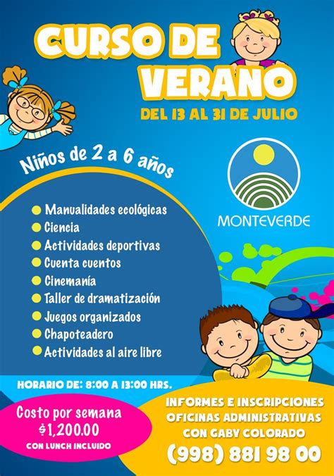 Curso De Verano Mv Actividades De Verano Para Ni Os Curso De Verano