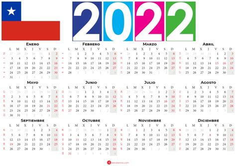 Calendario 2022 Festivos Chilie | PDF