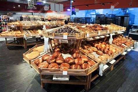 Variety of baked products at a supermarket — Stock Photo © vipavlenkoff #37737139