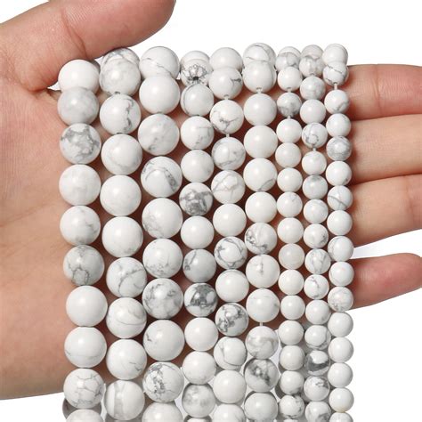 35pcs 10mm Natural Stone Beads White Howlite Beads Energy