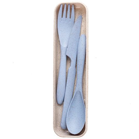 IRIDA NATURALS Unbreakable Wheat Straw Cutlery Set Dark Blue