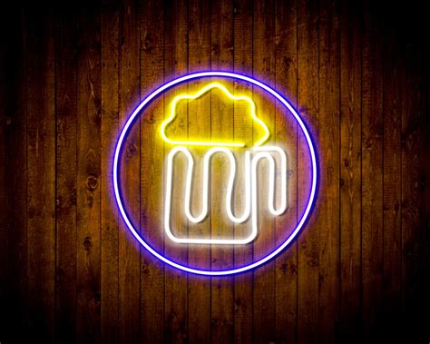 Beer Mug In Circle Led Neon Sign Wall Light Neon Signs Led Neon