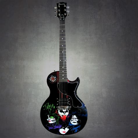 Kiss Band Autographed Guitar Rare T Touch Of Modern