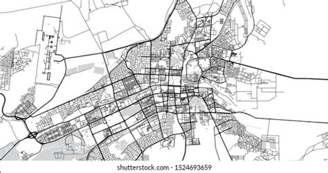 Urban Vector City Map Al Ain Stock Vector Royalty Free