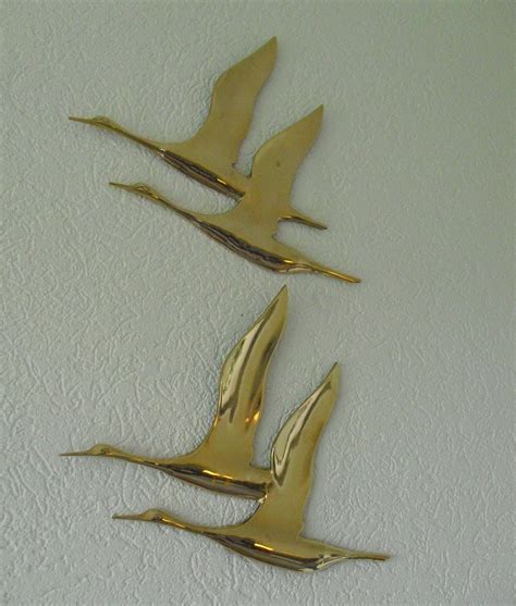 Vintage Brass Wall decoration Birds, 1970s | #69885