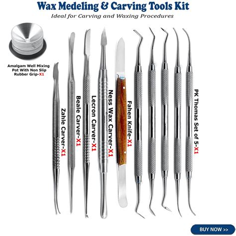 Dental Laboratory Carving Modeling Tools Wax Carvers P K Thomas Set