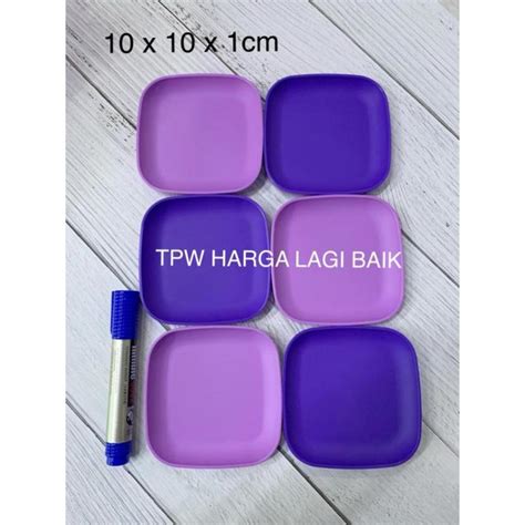 Tupperware Mini Stacking Plate Pcs Set Piring Kuih Lazada