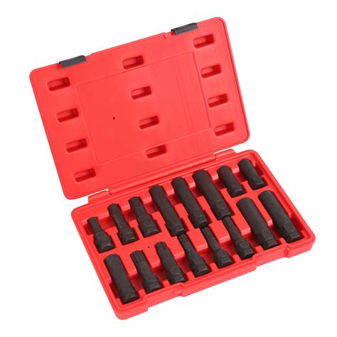 Winmax Automotive Tools Black Locking Lug Nut Master Key Set Spline Star Hex Style Thin Wall