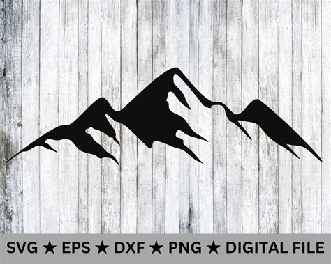 Mountain Range Outline SVG Clip Art Cut File Silhouette Dxf Eps Png ...