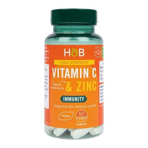 Holland Barrett Vitamin C Zinc 60 Tablets Holland Barrett