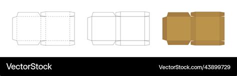 Slim Square Paper Box Template Trim Scheme Vector Image