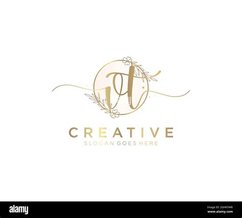 Vt Feminine Logo Beauty Monogram And Elegant Logo Design Handwriting