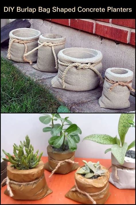 These Diy Burlap Bag Shaped Planters Will Look Good In Your Garden