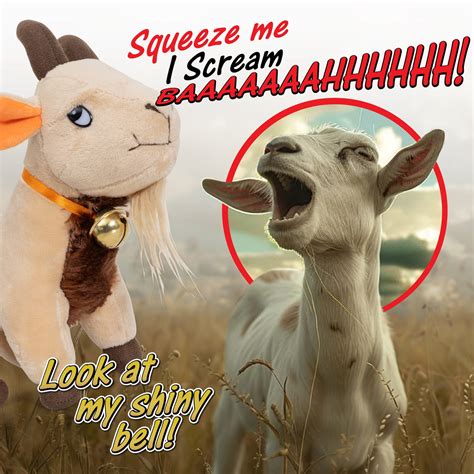 Screaming Goat Toy 11” Plush Desk Toy Makes Hilarious Screaming Soun