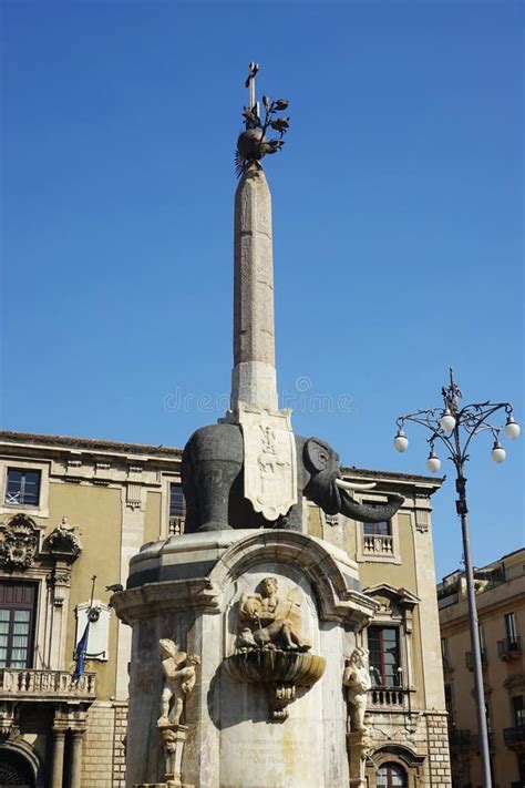 The Monument Of Elefant Symbol Of Catania Sicily Italy Stock Photo