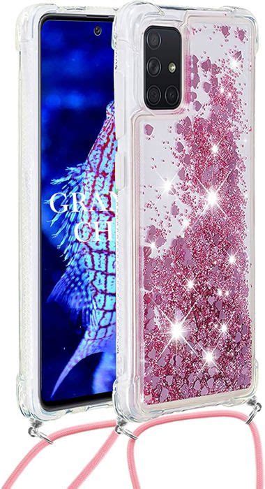 Coque Pour Samsung Galaxy A71 Avec Paillettes Et Cordon Pour Filles