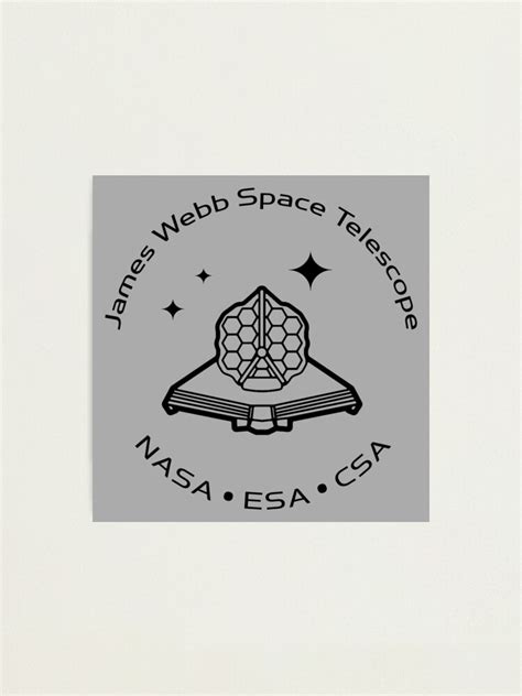 Nasa Jwst James Webb Weltraumteleskop Logo Ganz Schwarz Fotodruck