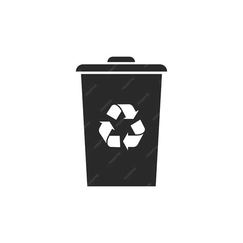 Premium Vector Recycling Bin With Recycle Symbol Black Icon Sort