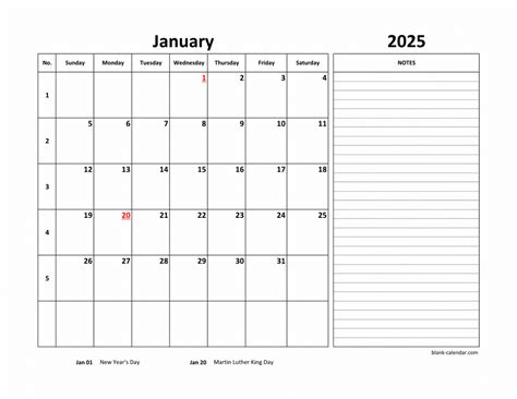 Printable Monthly Calendar With Notes Free Unbelievable