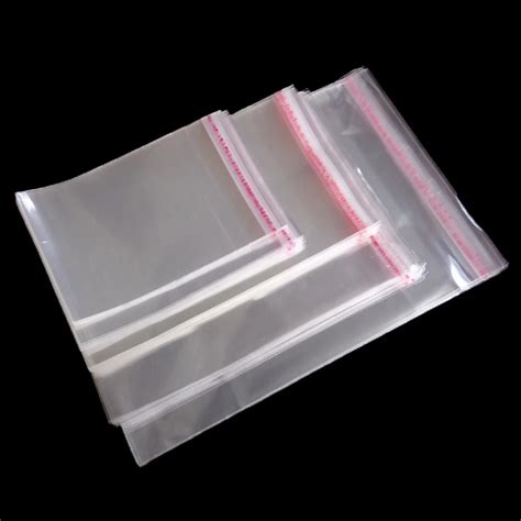 50pcs Resealable Plastic Transparent Bags Clear Cellophane Self