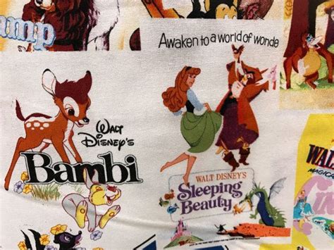 Disney Posters Classics Vintage Style Fabric Disney Fabric | Etsy ...