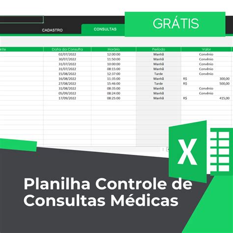 Planilha Controle de Consultas Médicas Smart Planilhas