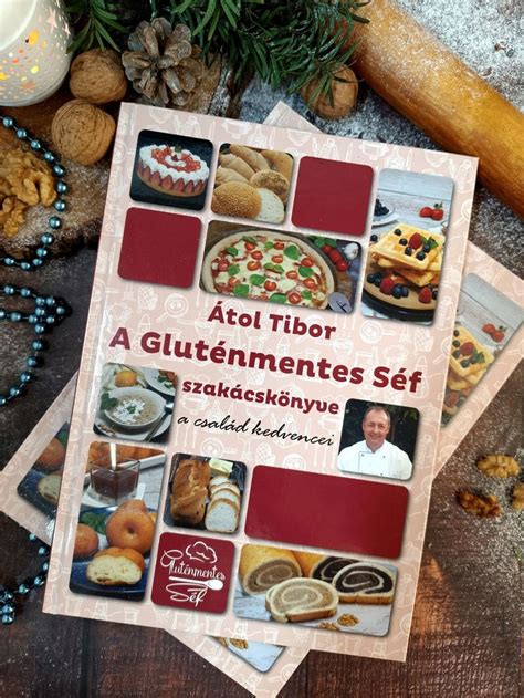 A Cookbook Sitting On Top Of A Wooden Table Next To Other Food And Desserts