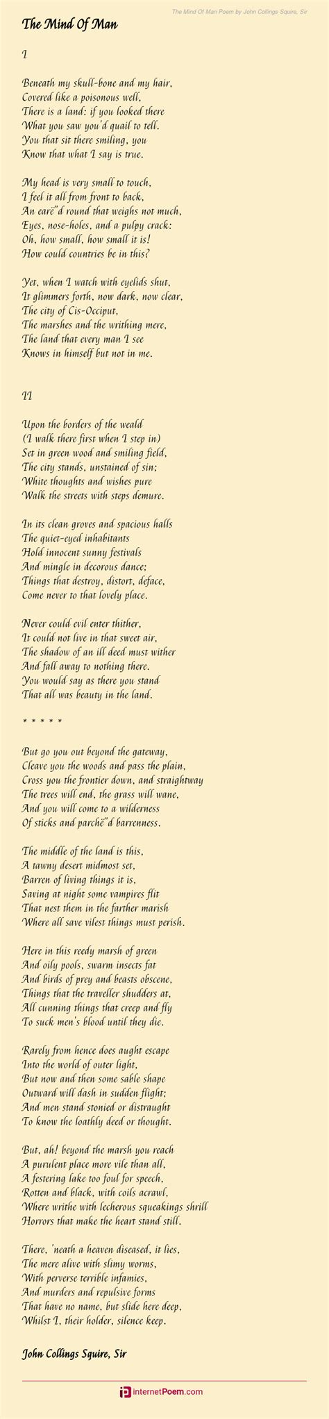 The Mind Of Man Poem By John Collings Squire Sir