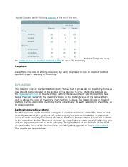 Ending Inventory Docx Howard Company Uses The Lower Of Cost Or Market