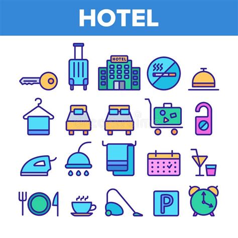 Hotel Amenities Icons Stock Illustrations – 289 Hotel Amenities Icons ...