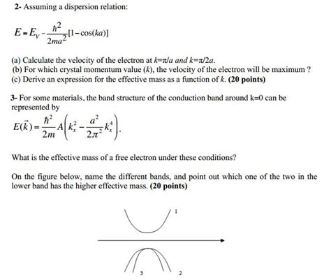 Solved Assuming A Dispersion Relation A Calculate The Chegg