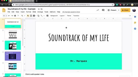 Soundtrack Of My Life Work Example YouTube