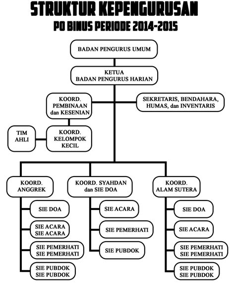 Struktur Kepengurusan Po Binus