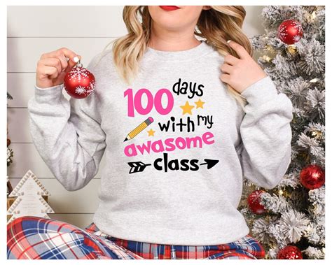 Teacher Sweatshirts Teacher Shirts Days Awesome With My Class