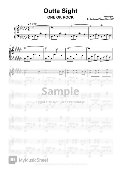 One Ok Rock Outta Sight Sheets By Leisure Piano Sheets Yt