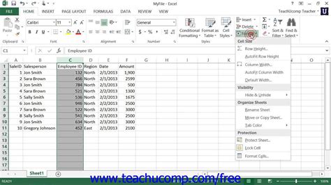 Excel 2013 Tutorial Hiding And Unhiding Columns And Rows Microsoft Training Lesson 63 Youtube