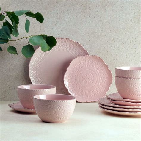 Chateau Pink 12 Piece Dinnerware Set The Collab Usa