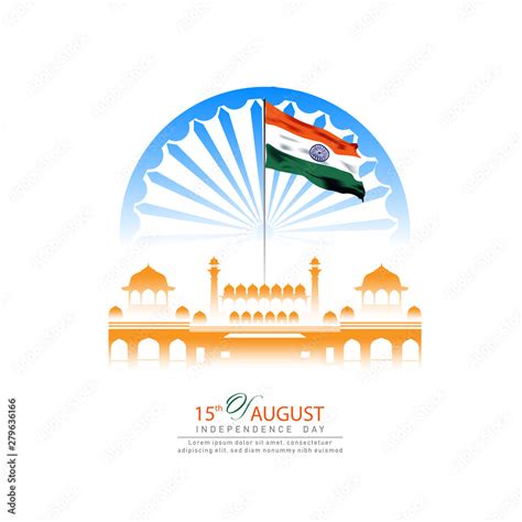 15 August Innovative Illustration Of Famous Indian Monument And