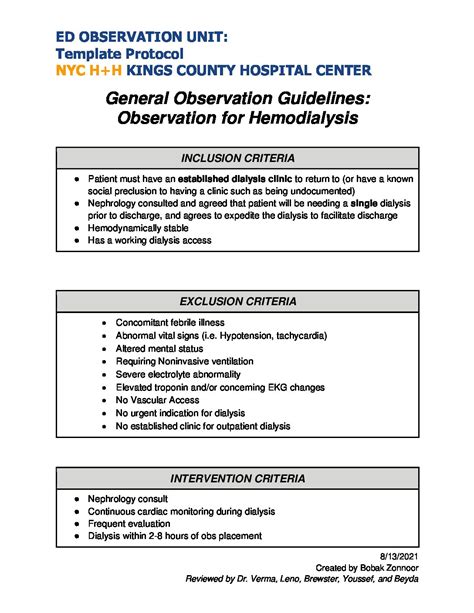 Obs For Hemodialysis Kings County Hospital Suny Downstate