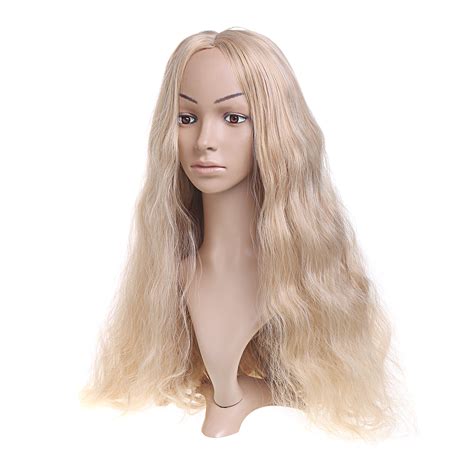 14 26 Long Blonde Wavy Wig Synthetic Lace Front Wig Heat Resistant