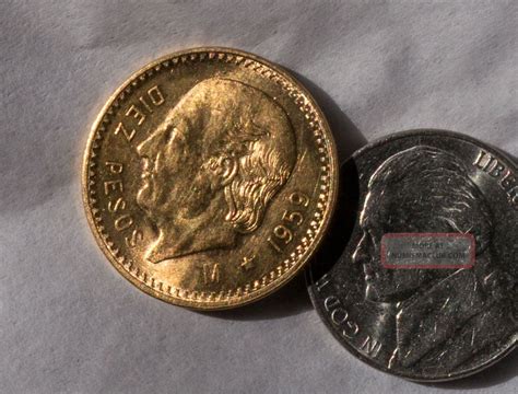 1959 Mexican Diez 10 Pesos Gold Coin