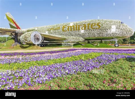 Dubai Uae Nov 27 2016 Emirates Airbus A380 Made Of Flowers At The