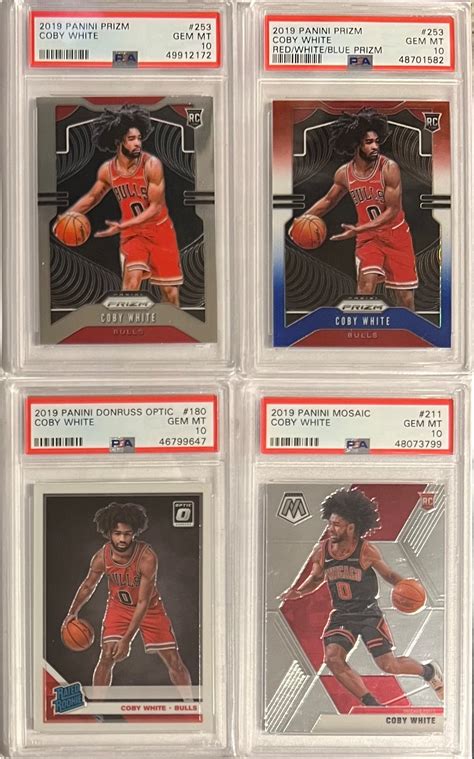 Prizm Optic Mosaic Coby White Bulls Rookie Card Lot Psa