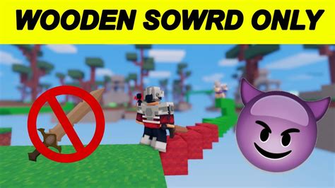 Roblox Bedwars Wooden Sword Only Challenge Youtube