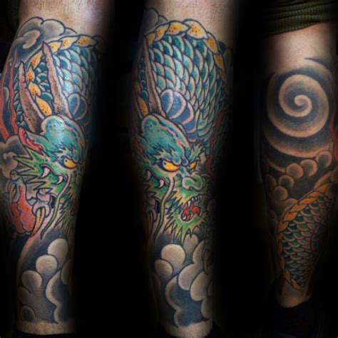 30 Dragon Leg Tattoo Designs für Männer Masculine Ink Ideen Mann