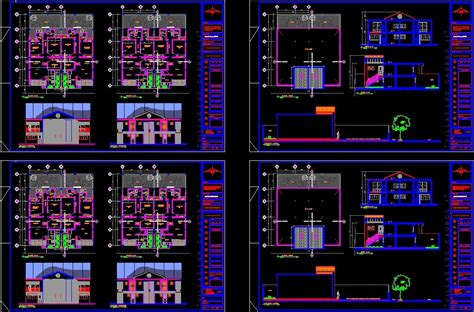 Tetrafamiliares Housing Dwg Full Project For Autocad Designs Cad