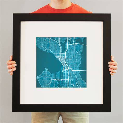 Seattle, Washington Map Art by City Prints - The Map Shop